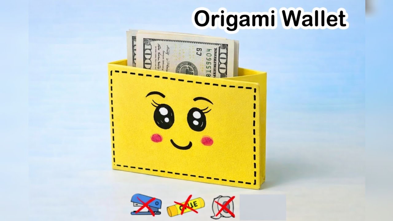 How to make a cute paper wallet without Glue/No Glue Paper craft/No Glue paper craft/Origami Wallet 