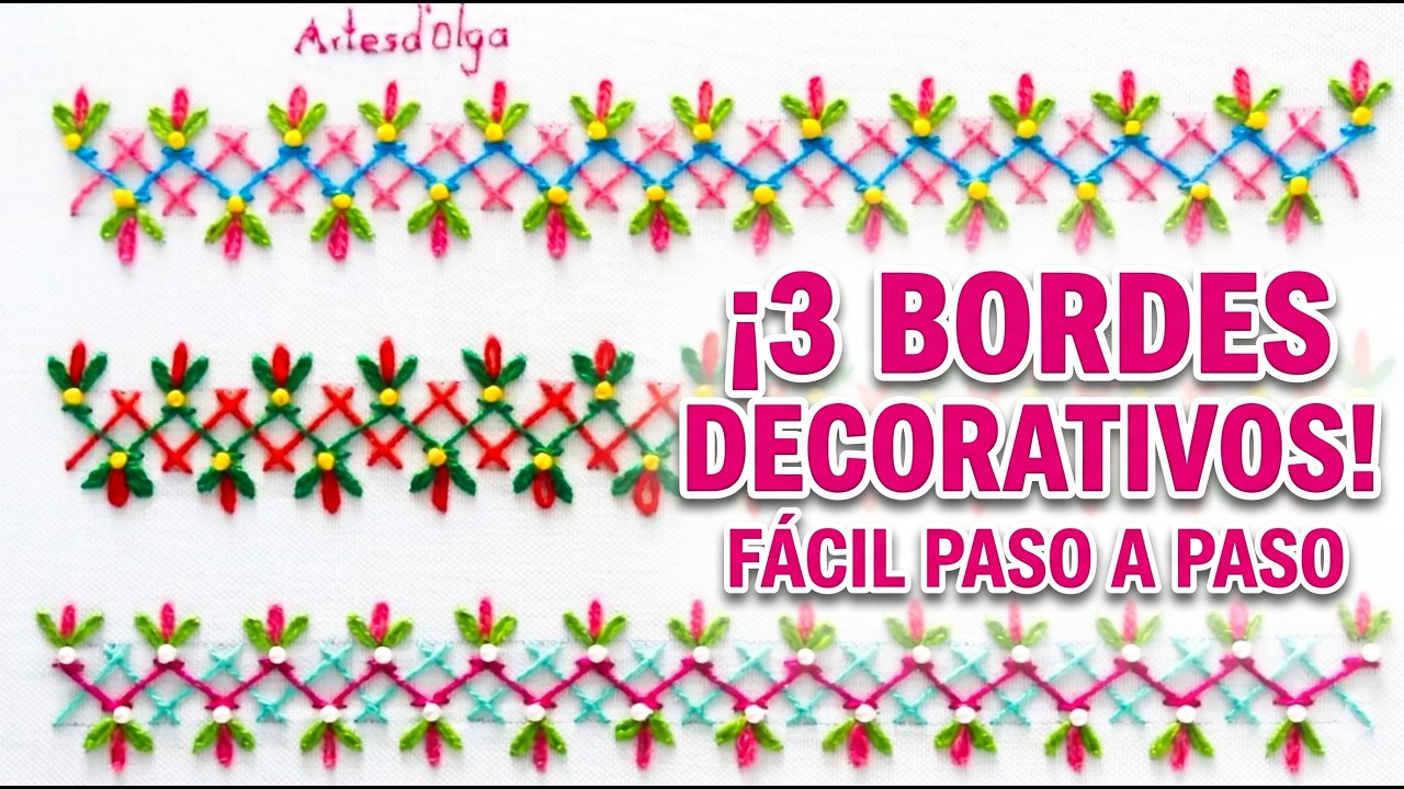 Hand Embroidery: Decorative Stitches #6 | Bordado a mano: Puntadas Decorativas #6 | Artesd'Olga