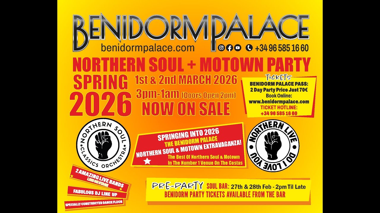 🎶 The most soulful party of 2026 is coming to Benidorm Palace! 🎶