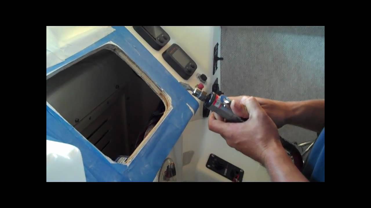 Cutting Boat Fiberglass - Flush Mounting a Chartplotter Part 2 of 2