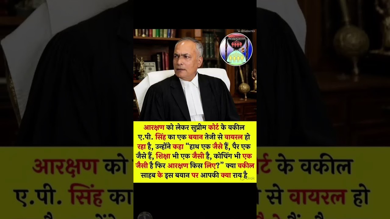 #ReservationDebate #APSingh #SocialJustice #MeritVsReservation #Equality
