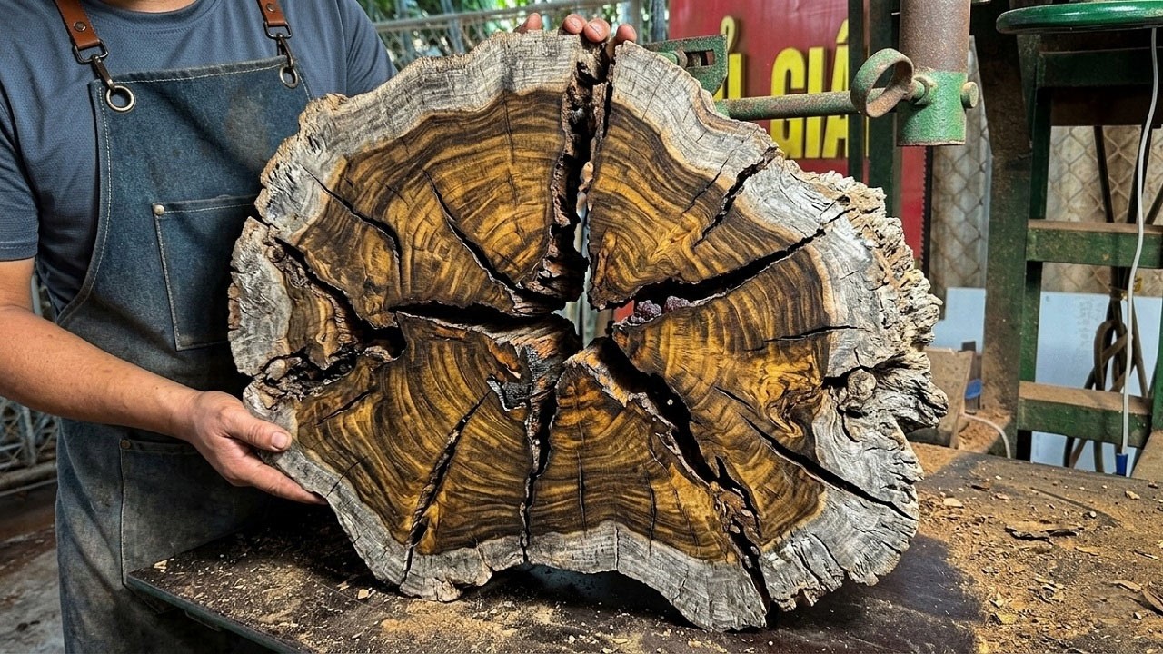 Incredible Woodworking Process &ndash; Turning Cracked, Warped Wood into a One-of-a-Kind Coffee Table