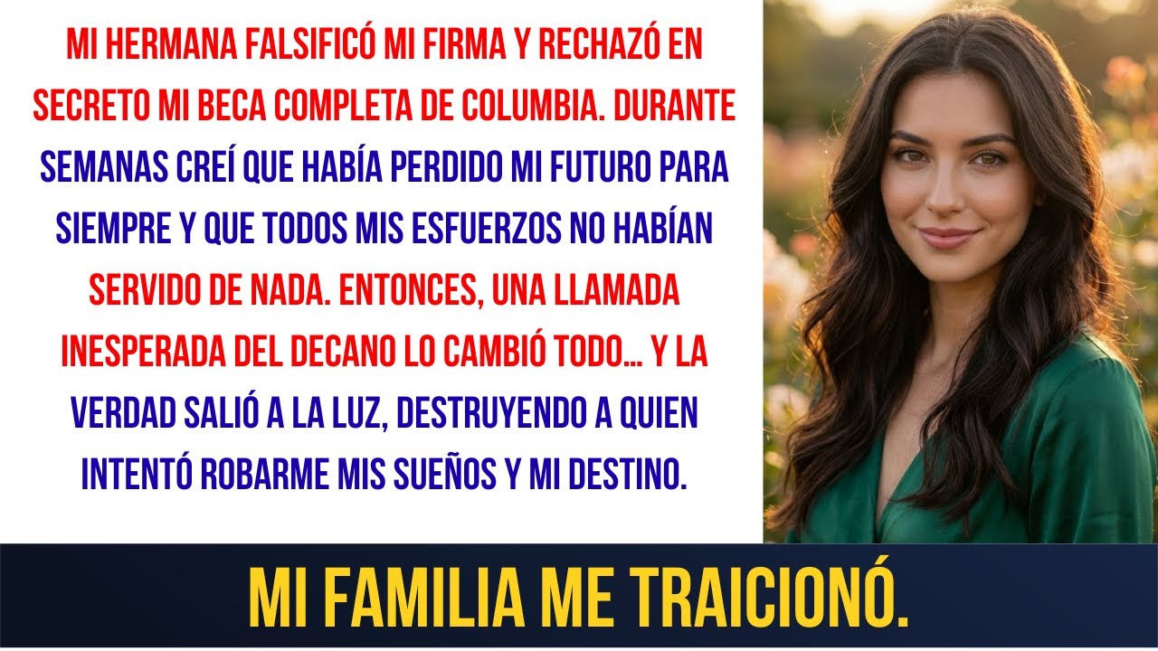 Mi Hermana Falsificó Mi Firma Para Rechazar Mi Beca Ivy League—El Decano Me Llamó