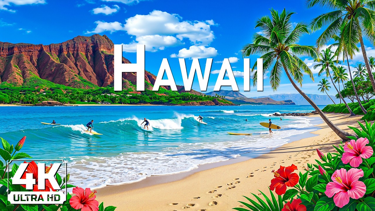 🌺🌊 Hawaii 4K 🌊🌺 | Tropical Beaches, Volcanic Landscapes & Island Serenity