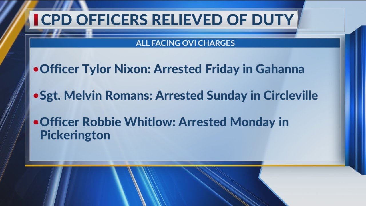 Columbus police officers arrested on OVI charges