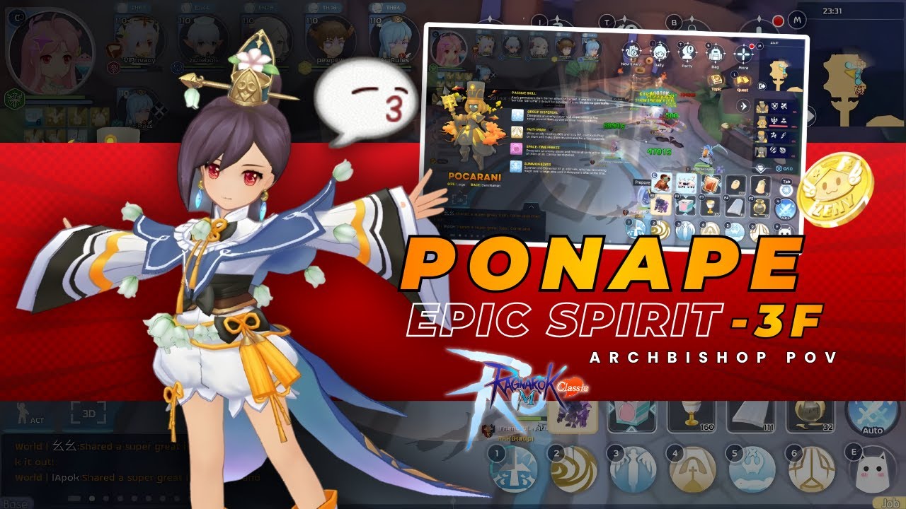 Ragnarok M Classic: Ponape + Epic Spirit 3F | Archbishop POV - 01/05