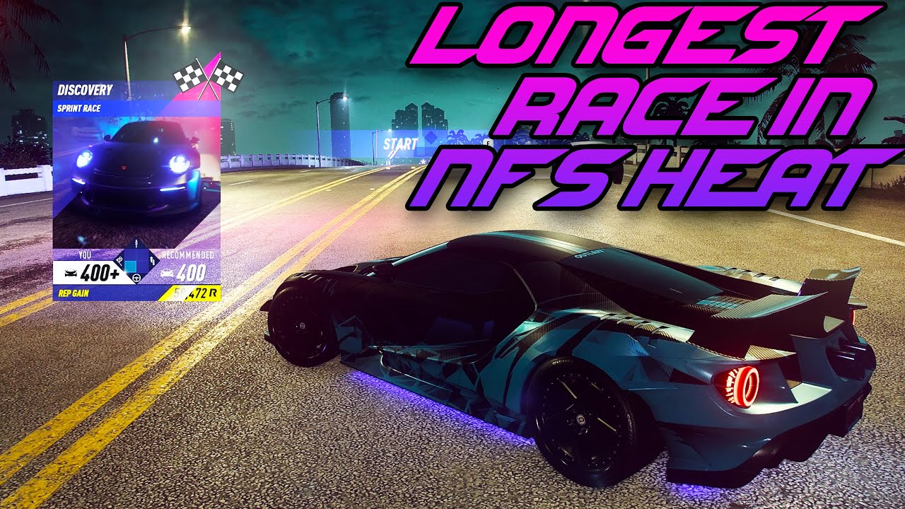 THE LONGEST RACE IN NFS HEAT | FORD GT GAMEPLAY ULTRA GRAPHICS 4K60FPS