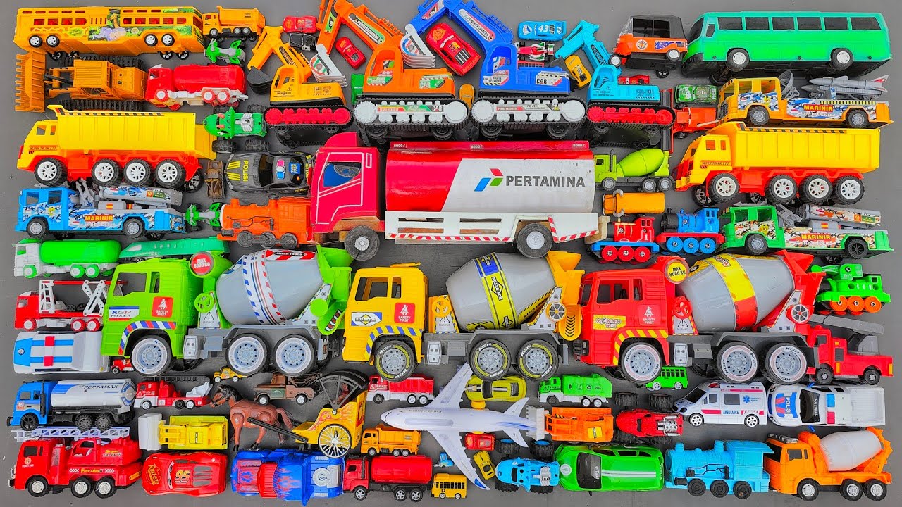 Truk Tangki Pertamina, Truk Molen, Excavator, Kereta Thomas, Truk Pasir, Mobil Monster, Mobil Polisi