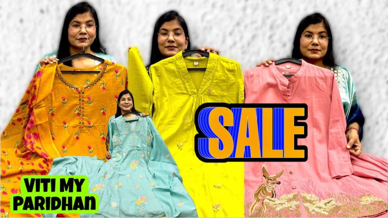 SALE SALE SALE on Cotton Suits & Kurtis, PartyWear Suits, Anarkali & Cord Sets at Viti My Paridhan.