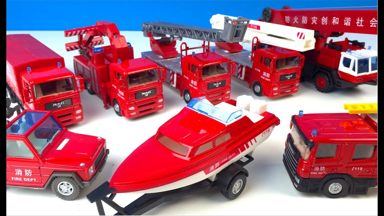 FIRE DEPARTMENT PLAYSET - DIECAST FIRETRUCK OR TANK ENGINE - LADDER TRUCK TOYS FOR KIDS