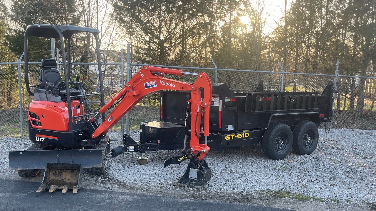 New  Heavy Equipment! Kubota U17 and Griffin Dump Trailer.