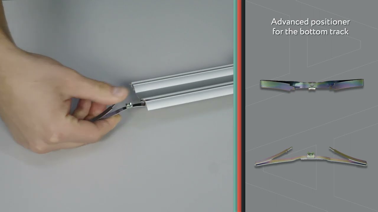 Bottom track positioner for sliding doors