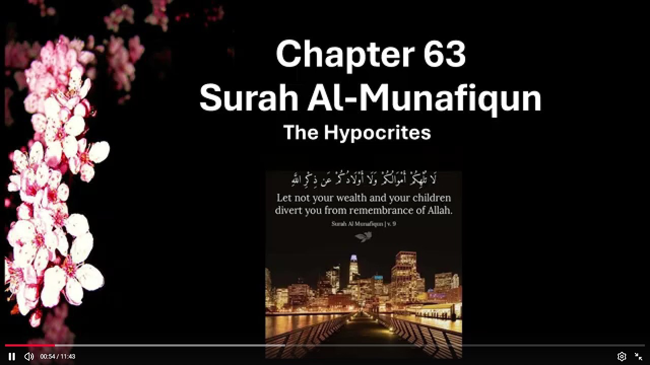 Summary of Surah Al-Munafiqoon Chapter 63