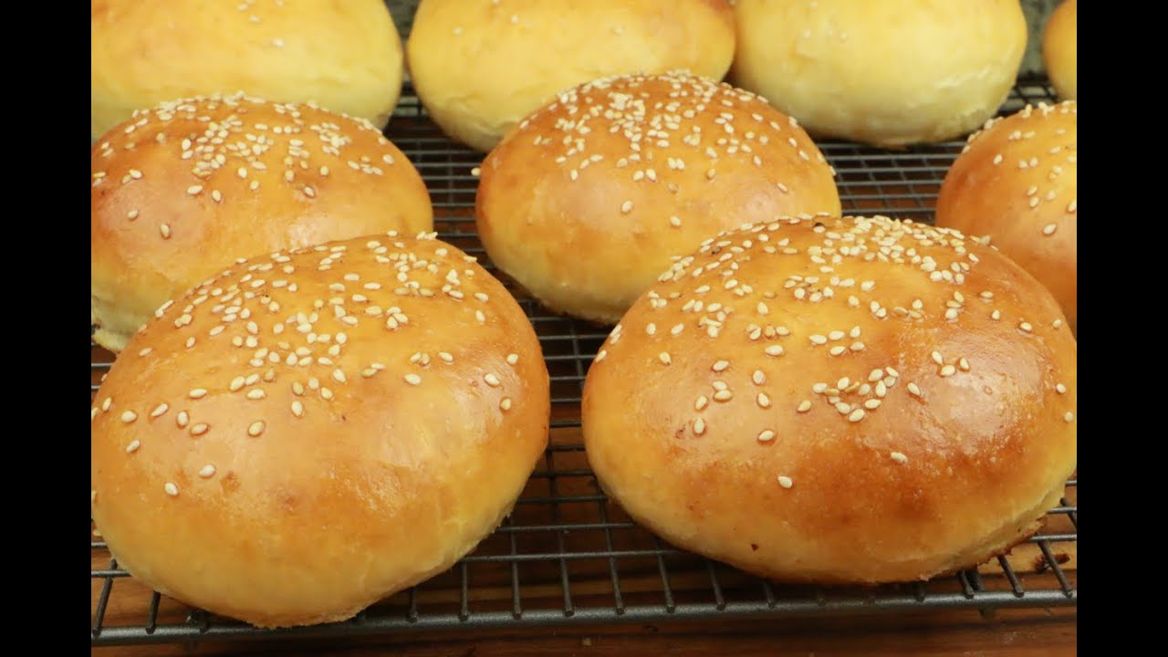 HAM BURGER BUNS -How To Make perfect Hamburger Buns -Soft And Fluffy Sesame Burger Buns