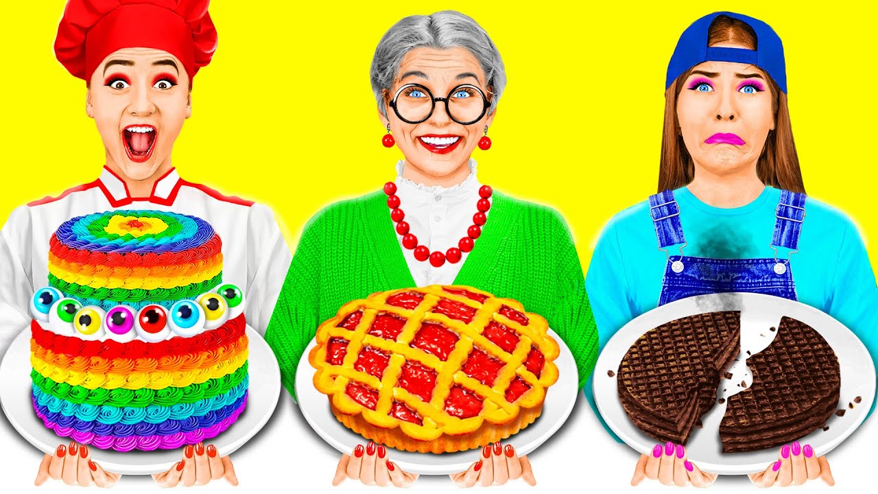 Me vs Grandma Cake Decorating Challenge | Funny Moments by Parara Best