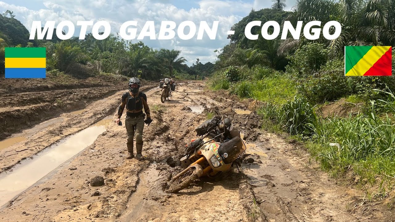 Moto Gabon - Congo , en saison de pluies !