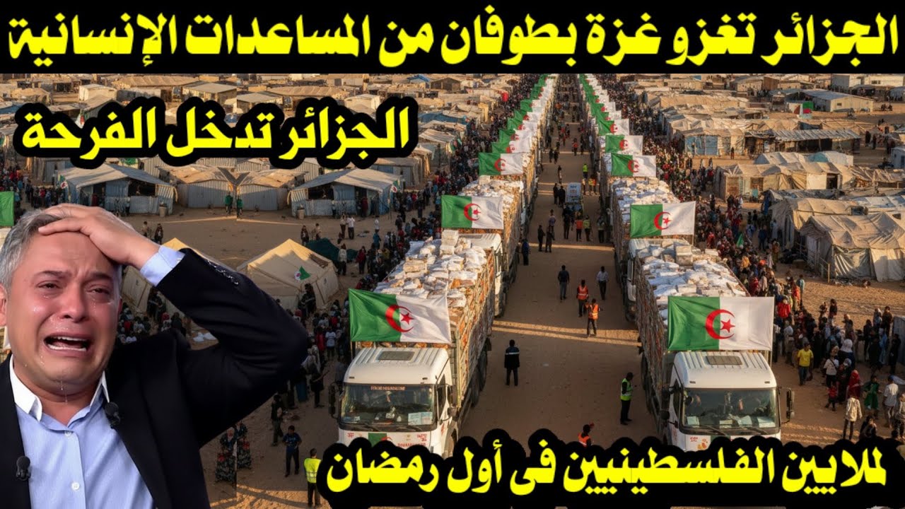 الجزائر تغزو غزة بطوفان من المساعدات الإنسانية فى أول رمضان وسط فرحة عارمة فى الشوارع الفلسطينية 