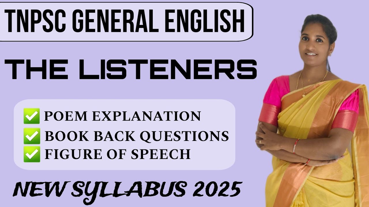 The Listeners Poem 7th Std l TNPSC General English Group 2/2A, 4 l Vallamai IAS Academy