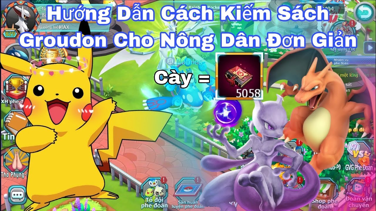 Poke Đại Chiến| Hướng Dẫn Cách Nông Dân Kiếm Sách Groudon Để Tiến Cấp Pet