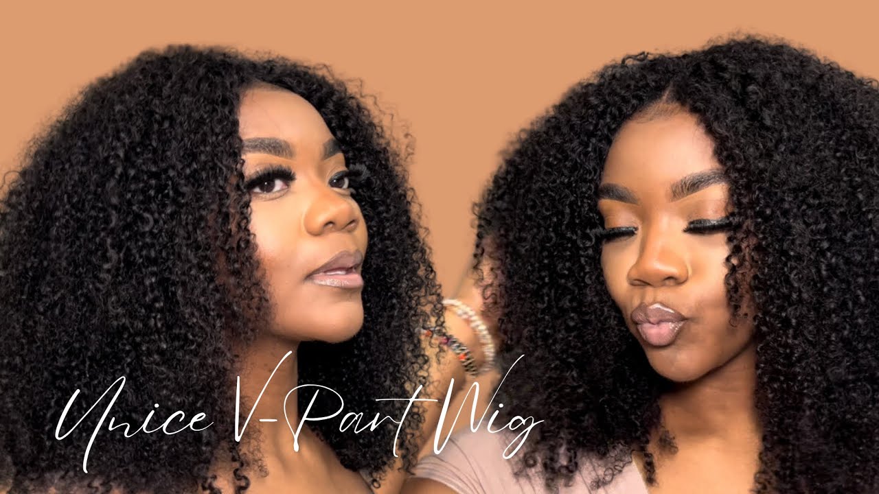Unice Afro Curly V-Part Wig | Review + Install | KiArrah Destinee