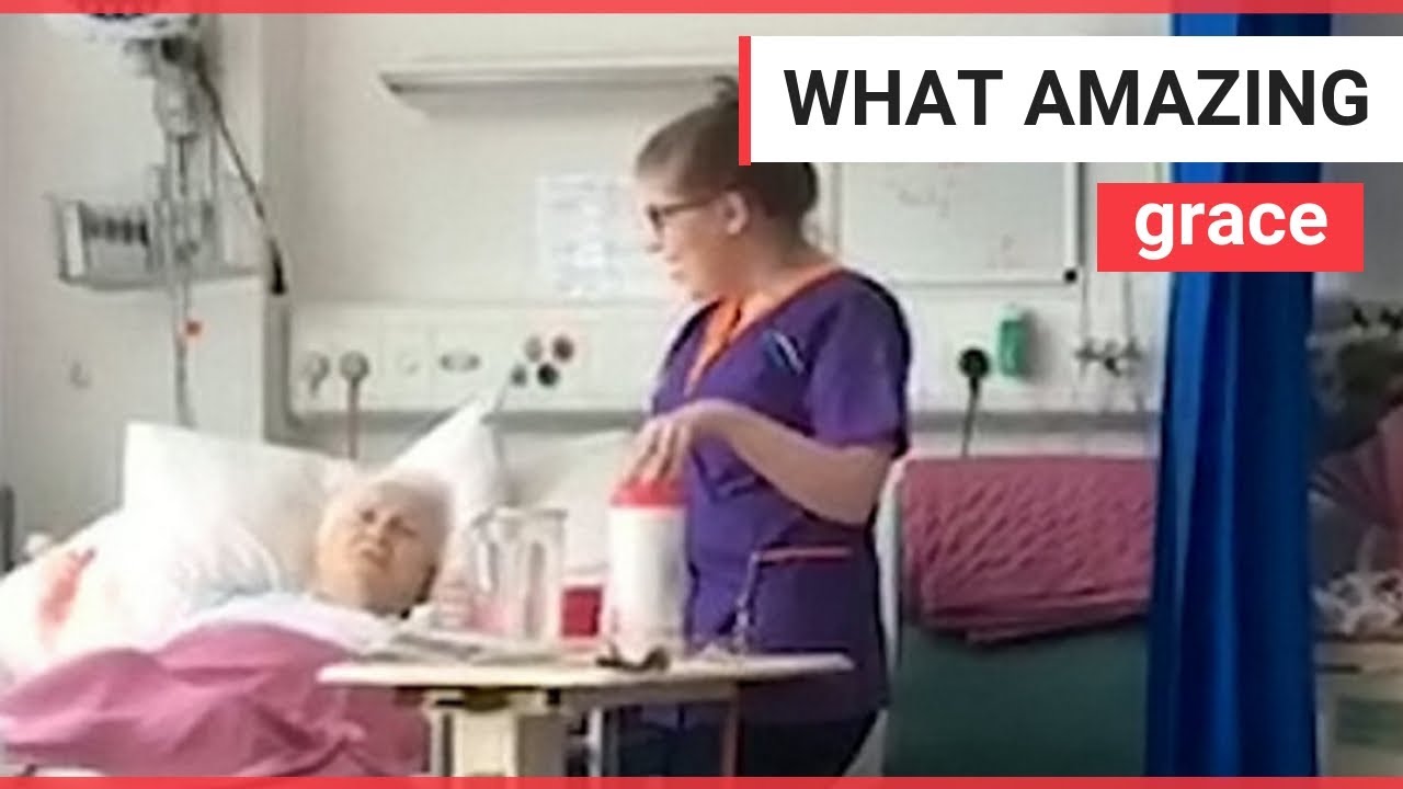 Watch adorable moment student nurse sings ‘Amazing Grace’ to grandmother of 22 in hospital | SWNS TV