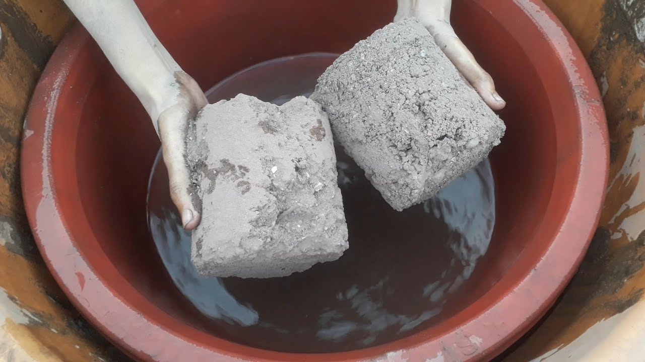 New video ❤gritty Brown red dirt short cylinders dry+wet crumbling in double tub💦🔥💯