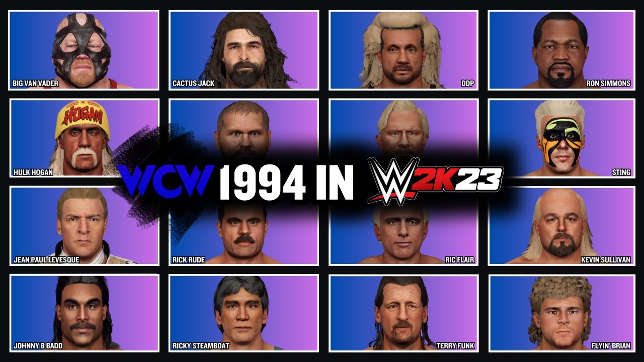 WCW 1994 in WWE 2K23 | Full Roster & Entrances