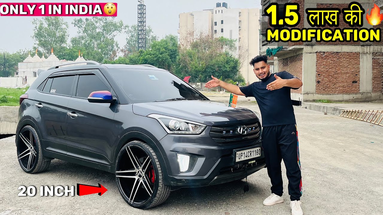 😱🔥20 Inch Alloy Wheels Installed in Creta 😱🔥 2000 Rms Woofer Loud Old Creta Modified