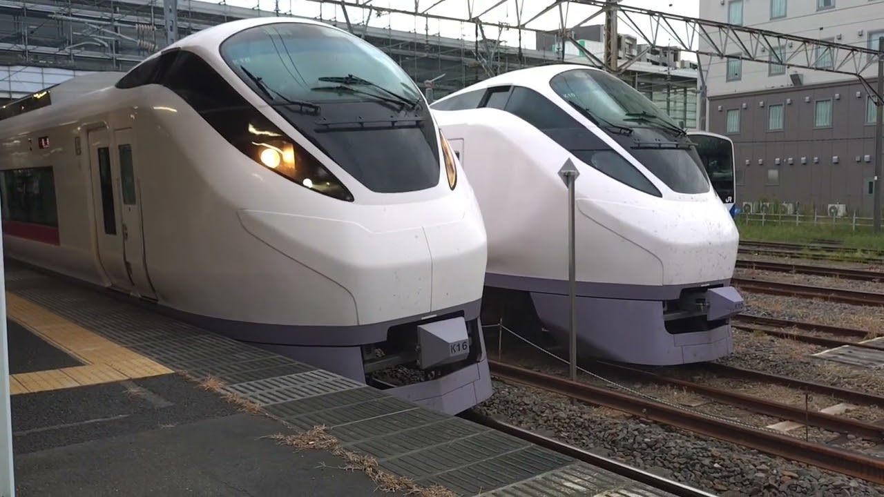 E657系K16編成 勝田駅止まりが警笛を鳴らして勝田駅発車
