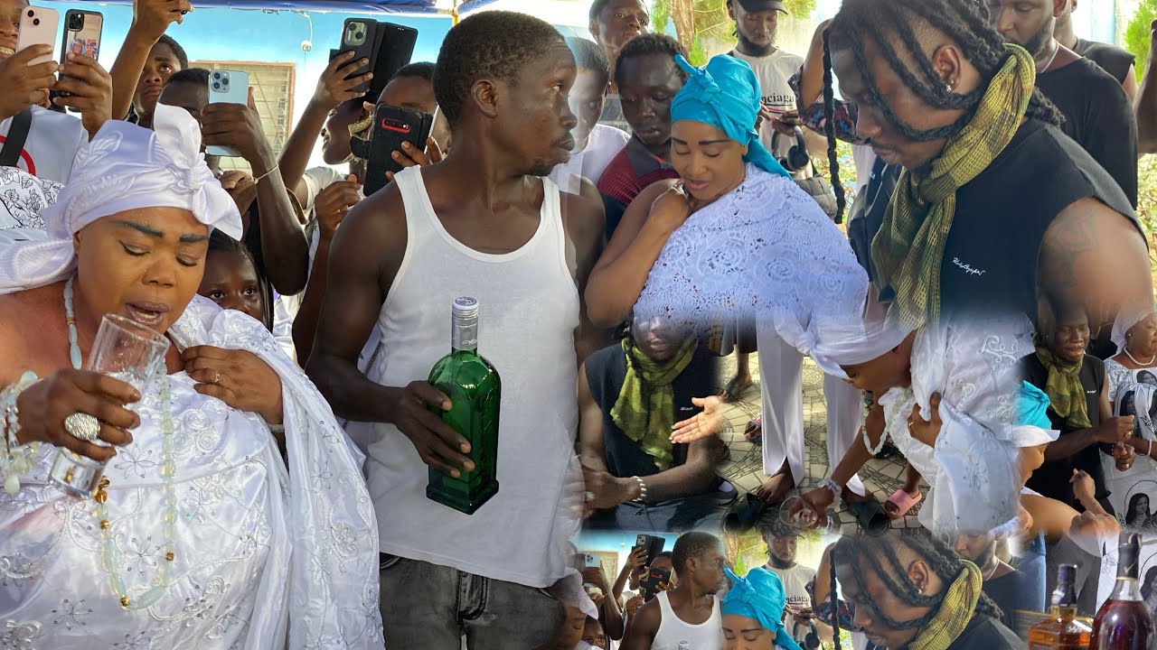 Ejisu Queen mother pour libation for Stonebwoy, bless him, gifted him to performs this Easter @Ejusi