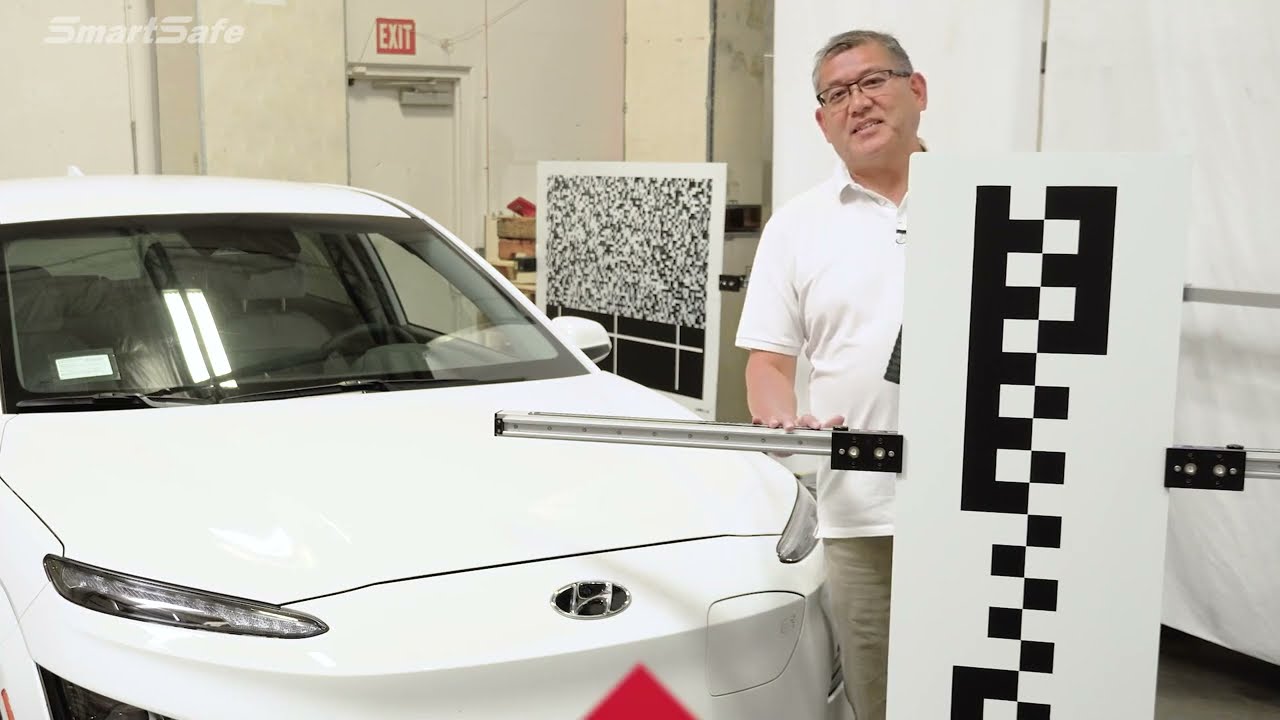 2023 Hyundai Kona Electric - Front Camera Calibration with SmartSafe's ADAS Mobile Calibration Frame