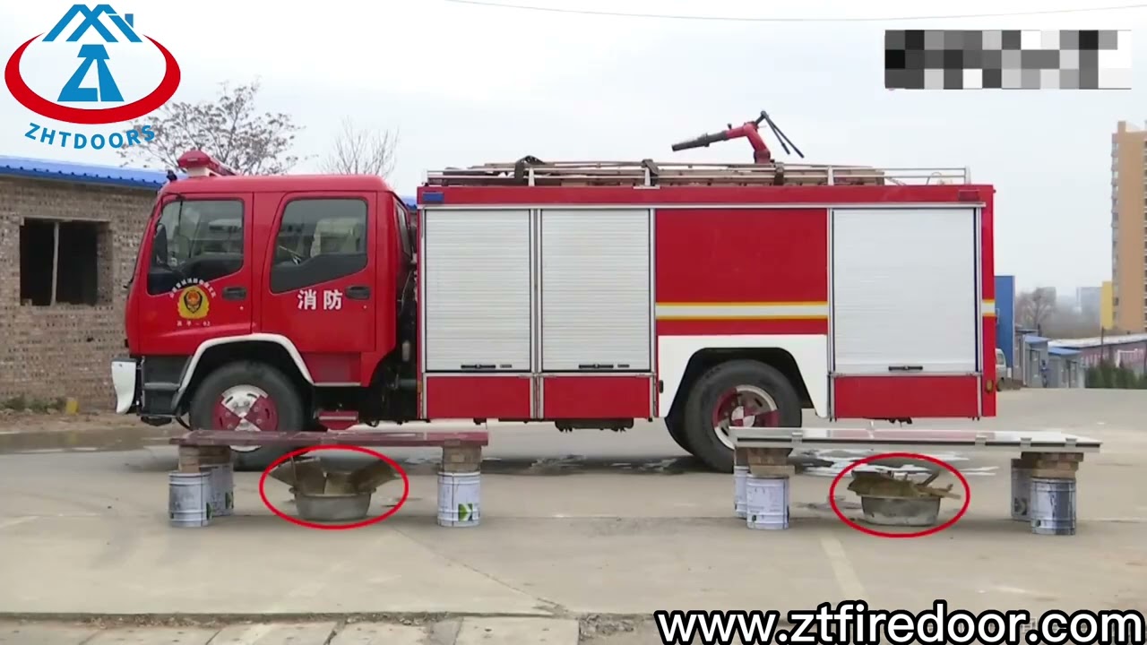 Ztfiredoor quality assurance factory direct sales professional hot fire door field test