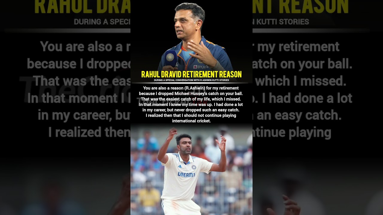 Rahul Dravid Honest Confession Retirement Reason Revealed #rahuldravid #ashwin #shorts