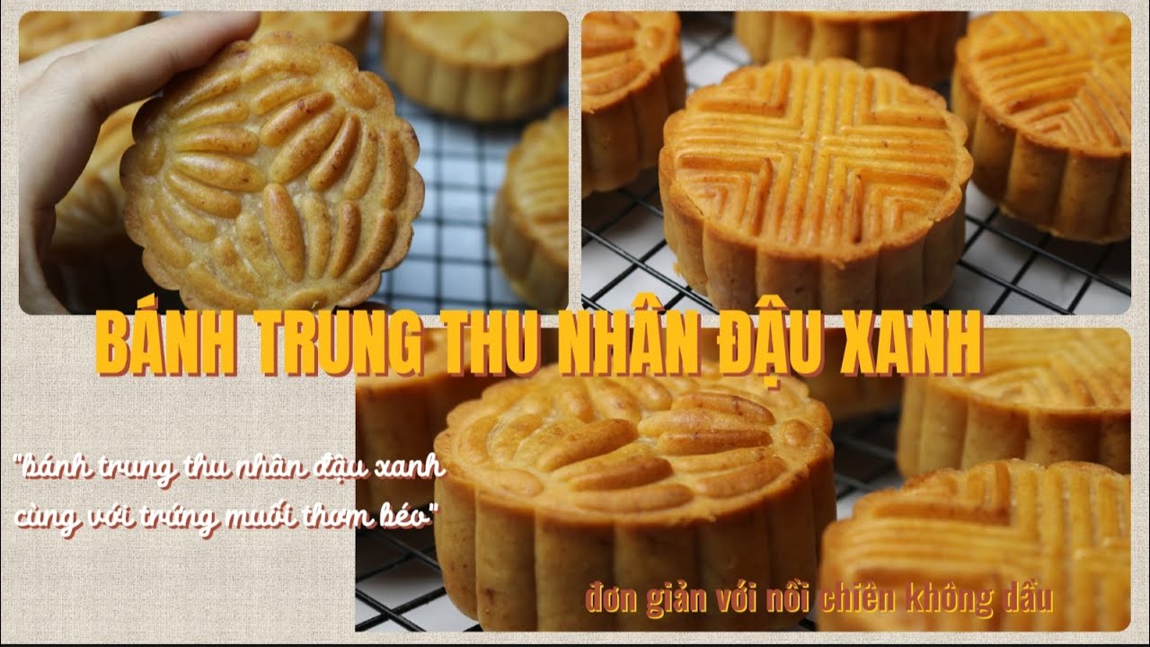 BÁNH TRUNG THU nhân đậu xanh trứng muối - nướng bằng nồi chiên không dầu - MOON CAKE  (VY COOKING)
