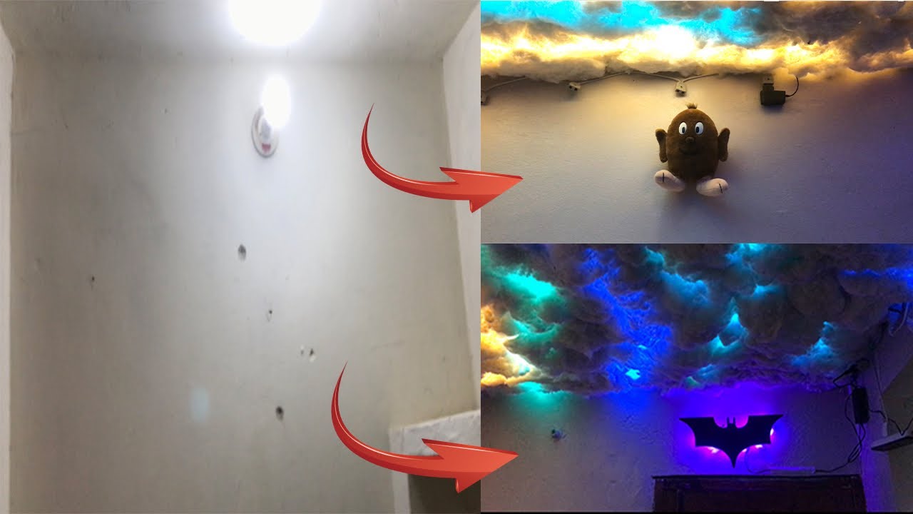 Room Transformation + LED Cloud Ceiling 🤩. | Awais Riaz _Official |
