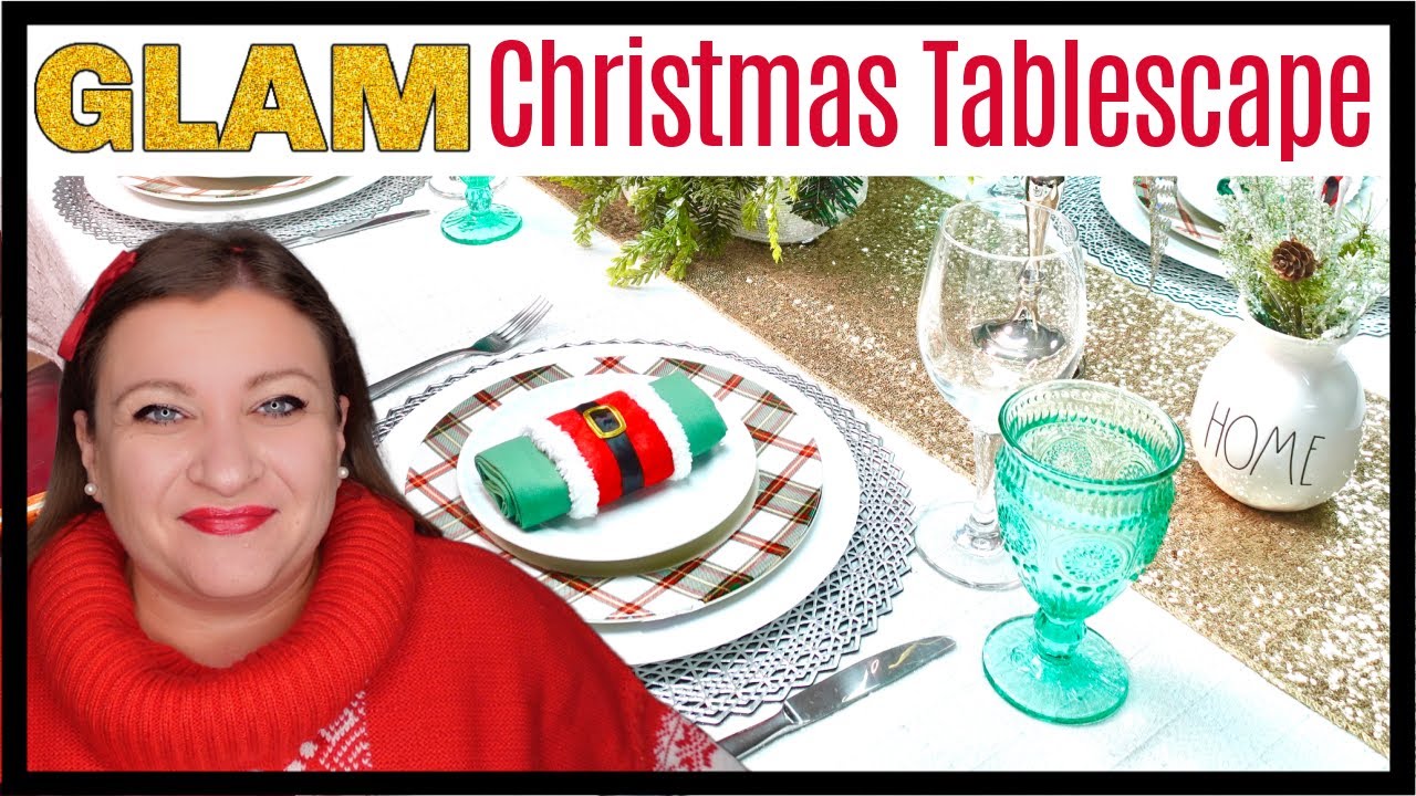 GLAM CHRISTMAS TABLE SETTING | HOLIDAY TABLESCAPE