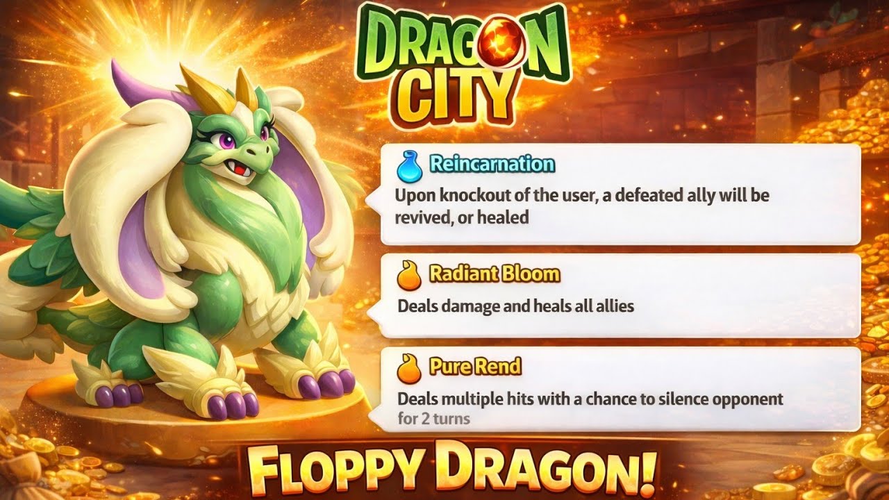 FLOPPY DRAGON REVIEW ! New Best Mythical Dragon In Dragon City 