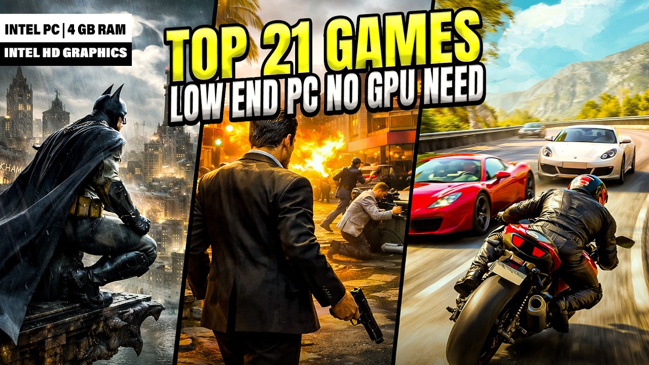 Top 21 Games for Low End PC 4 GB RAM | Intel HD | No Graphics Card (2026)