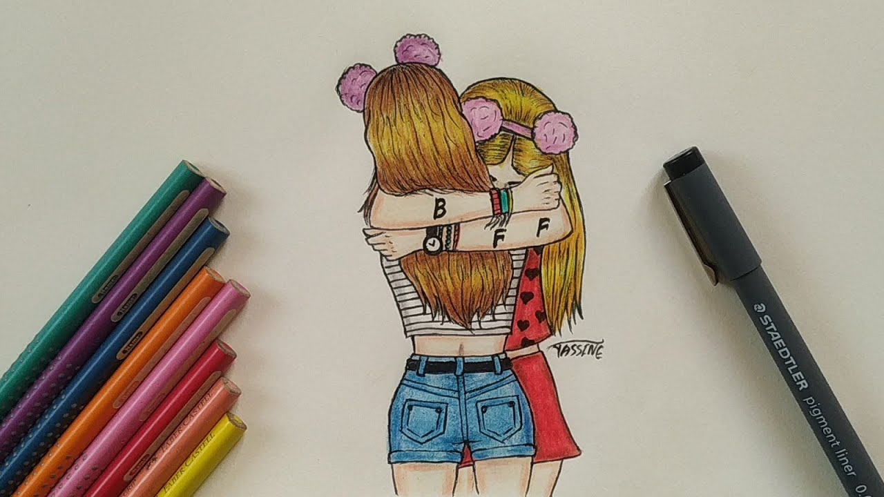Como desenhar AMIGAS TUMBLR - passo a passo | Como dibujar Mejores amigas