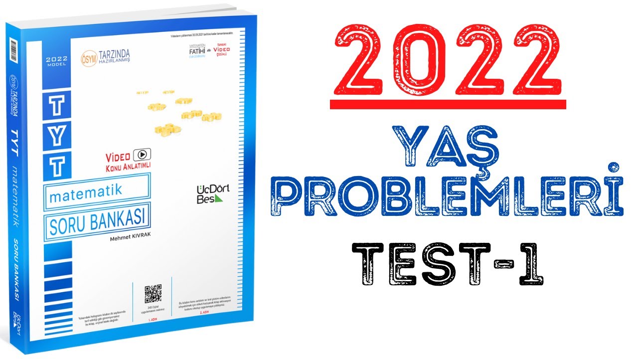 (2022)345 TYT MATEMATİK | YAŞ PROBLEMLERİ TEST-1 | #yks2022 #tyt2022 #2022tayfa #345