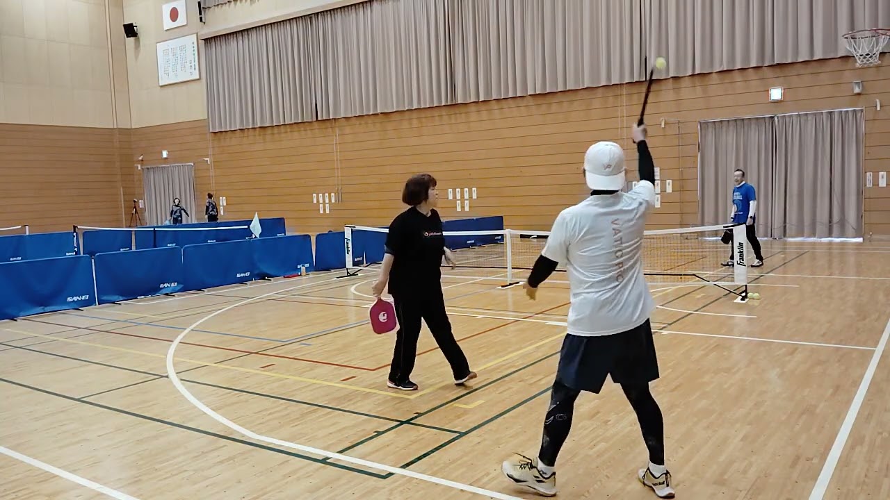 第1回AKITA大会(B部門 混合ﾍﾟｱ110歳以上)準決勝①｢山田･藤谷｣ー ｢今野･井上｣ _ピックルボール