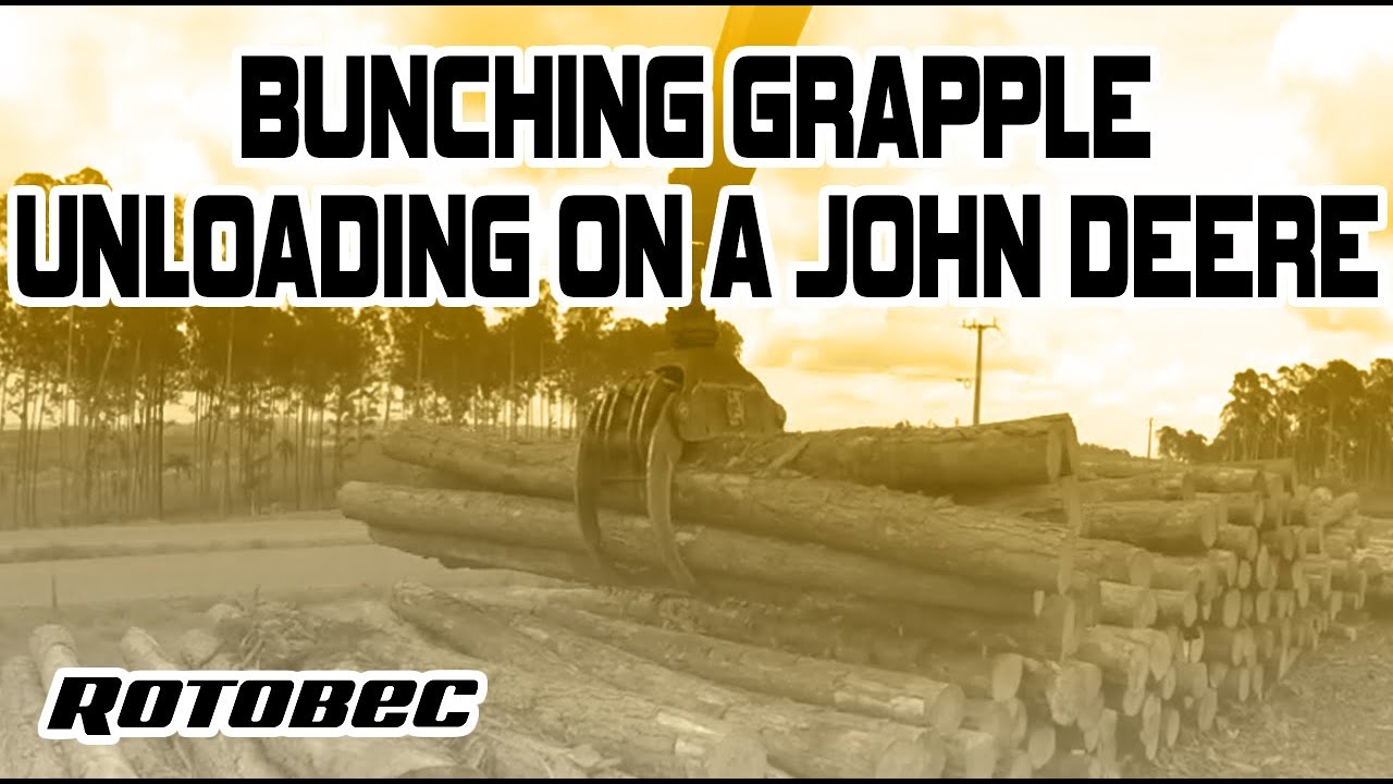 Rotobec Bunching Grapple unloading on a John Deere 210C! #eucalyptus tree #grab #brazil
