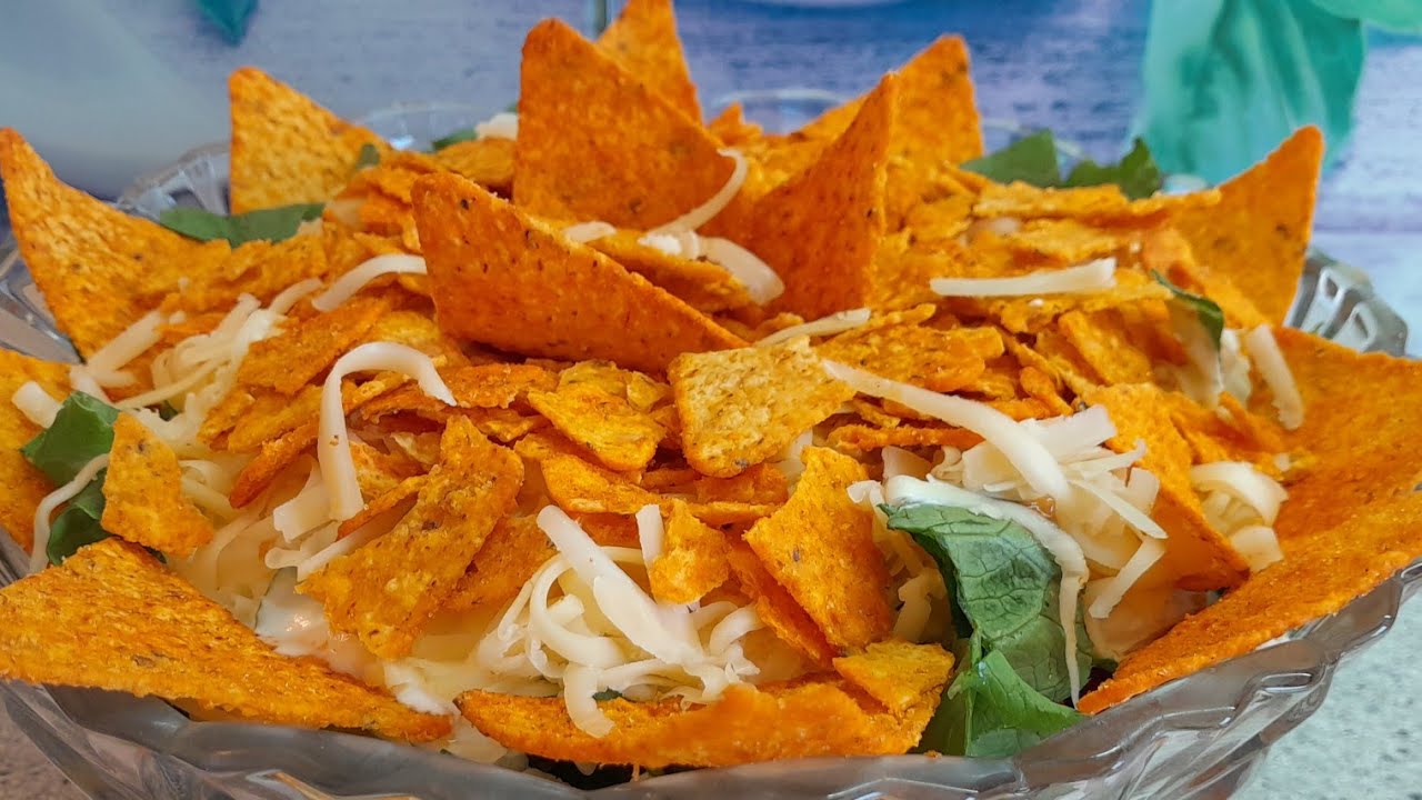 Nachosalat, mein Mann liebt ihn 😍🤭 mit Hackfleisch und Salsa