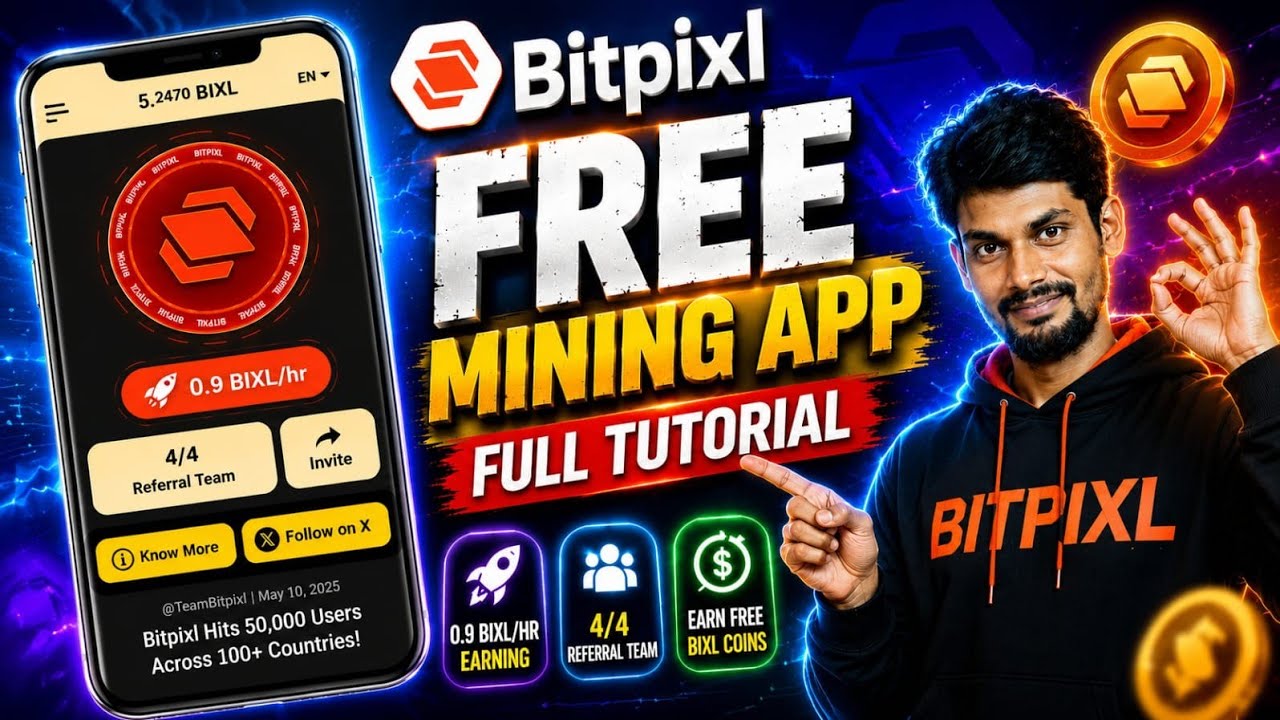 Bitpixl new free Mining App | New Free Crypto Mining App 2025 | Bitpixel Mining App Complete Details