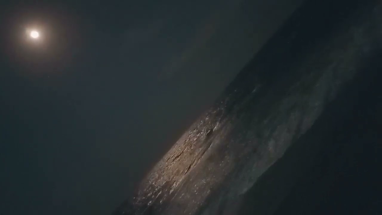Marvelous Chennai Beach in full moon night