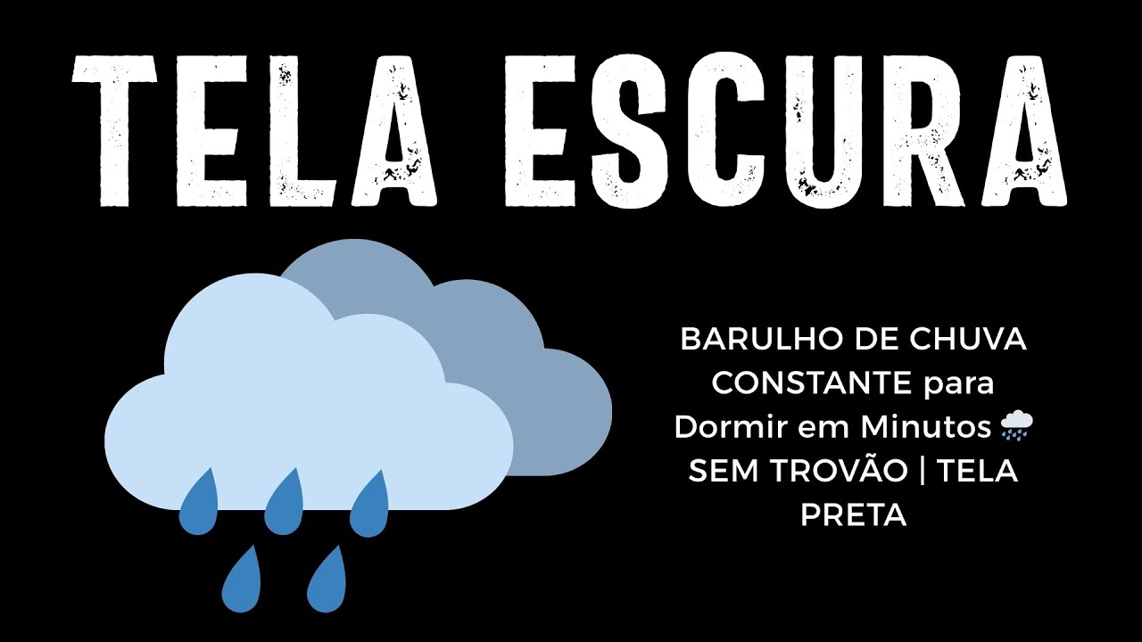 BARULHO DE CHUVA CONSTANTE para Dormir em Minutos 🌧️ SEM TROVÃO | TELA PRETA