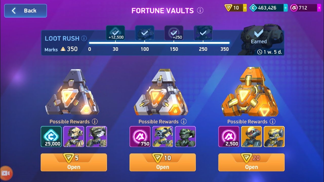 LOOT RUSH COMPLETED, MECH ARENA