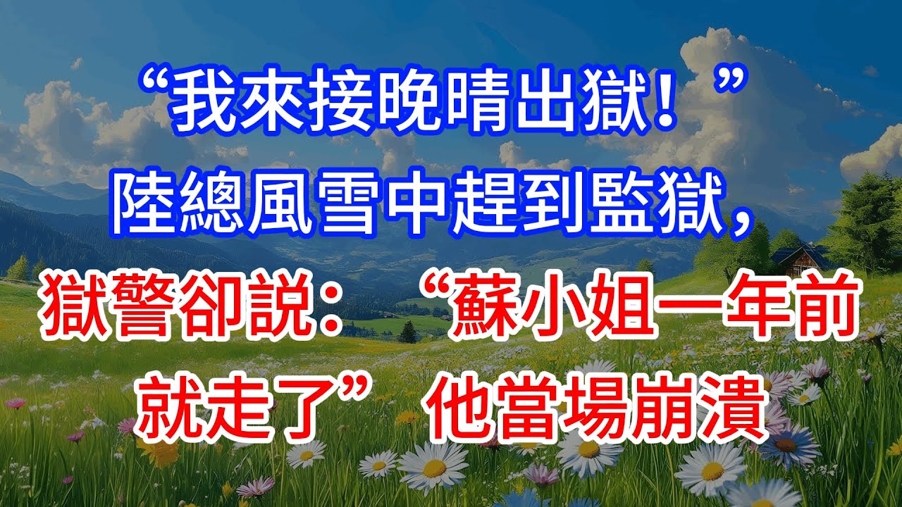 【完結】“我來接晚晴出獄！” 陸總風雪中趕到監獄，獄警卻説：“蘇小姐一年前就走了” 他當場崩潰