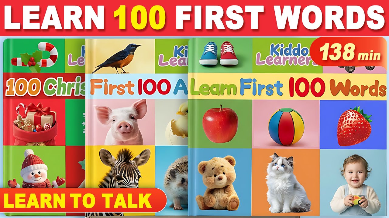 First 100 Words & Animal Names & Christmas Words for Toddlers 🎄Ms. Rachel Style | Speech Development