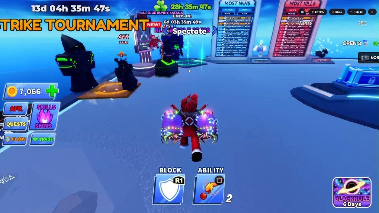 Playing Roblox Blade Ball